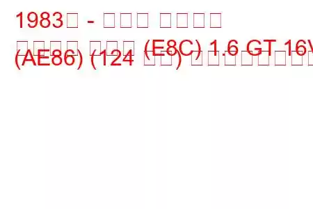 1983年 - トヨタ カローラ
カローラ クーペ (E8C) 1.6 GT 16V (AE86) (124 馬力) の燃費と技術仕様