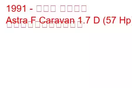 1991 - オペル アストラ
Astra F Caravan 1.7 D (57 Hp) の燃料消費量と技術仕様