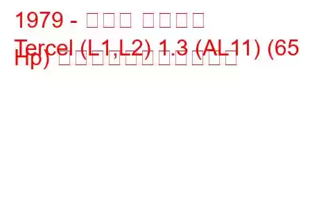 1979 - トヨタ ターセル
Tercel (L1,L2) 1.3 (AL11) (65 Hp) の燃料消費量と技術仕様