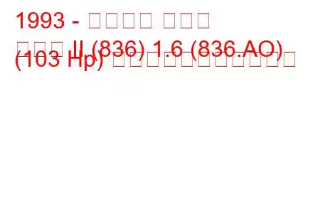 1993 - ランチア デルタ
デルタ II (836) 1.6 (836.AO) (103 Hp) の燃料消費量と技術仕様