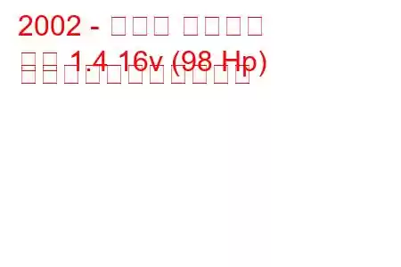 2002 - ルノー シンボル
記号 1.4 16v (98 Hp) の燃料消費量と技術仕様