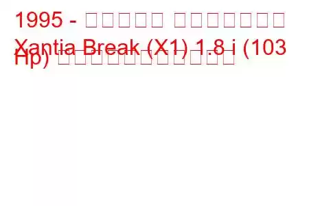 1995 - シトロエン エグザンティア
Xantia Break (X1) 1.8 i (103 Hp) の燃料消費量と技術仕様