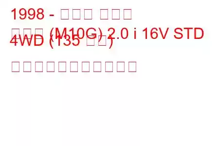1998 - トヨタ ガイア
ガイア (M10G) 2.0 i 16V STD 4WD (135 馬力) の燃料消費量と技術仕様