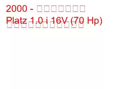 2000 - トヨタプラッツ
Platz 1.0 i 16V (70 Hp) の燃料消費量と技術仕様