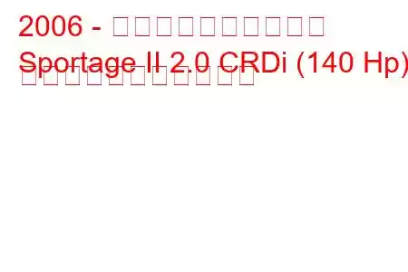 2006 - 起亜スポーツステージ
Sportage II 2.0 CRDi (140 Hp) の燃料消費量と技術仕様