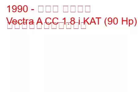 1990 - オペル ベクトラ
Vectra A CC 1.8 i KAT (90 Hp) の燃料消費量と技術仕様