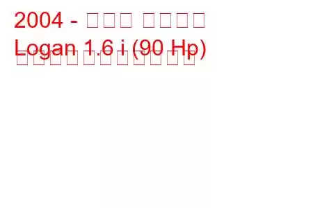 2004 - ルノー ローガン
Logan 1.6 i (90 Hp) の燃料消費量と技術仕様