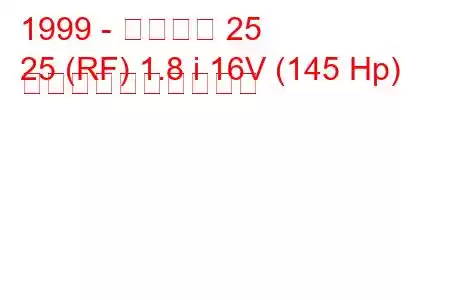 1999 - ローバー 25
25 (RF) 1.8 i 16V (145 Hp) 燃料消費量と技術仕様