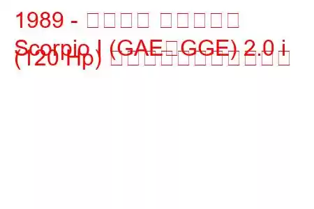 1989 - フォード スコーピオ
Scorpio I (GAE、GGE) 2.0 i (120 Hp) の燃料消費量と技術仕様