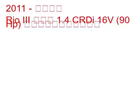 2011 - 起亜リオ
Rio III セダン 1.4 CRDi 16V (90 Hp) の燃料消費量と技術仕様