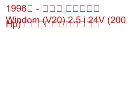 1996年 - トヨタ ウィンダム
Windom (V20) 2.5 i 24V (200 Hp) の燃料消費量と技術仕様