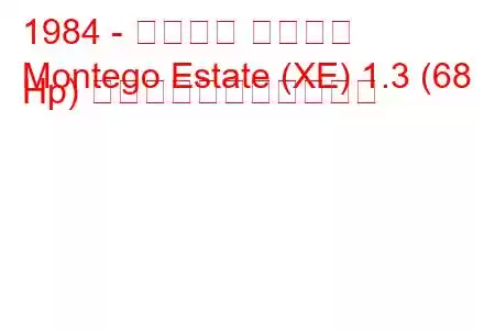 1984 - ローバー モンテゴ
Montego Estate (XE) 1.3 (68 Hp) の燃料消費量と技術仕様