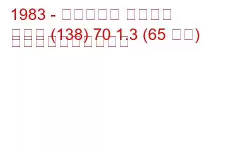 1983 - フィアット レガータ
レガタ (138) 70 1.3 (65 馬力) 燃料消費量と技術仕様