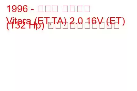 1996 - スズキ ビターラ
Vitara (ET,TA) 2.0 16V (ET) (132 Hp) 燃料消費量と技術仕様