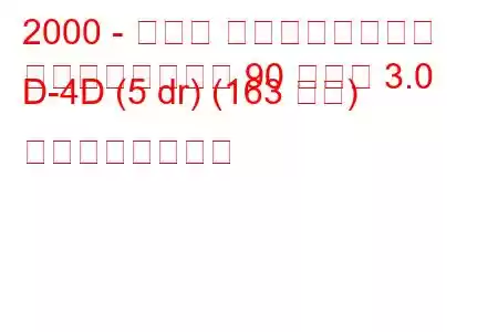 2000 - トヨタ ランドクルーザー
ランドクルーザー 90 プラド 3.0 D-4D (5 dr) (163 馬力) の燃費と技術仕様