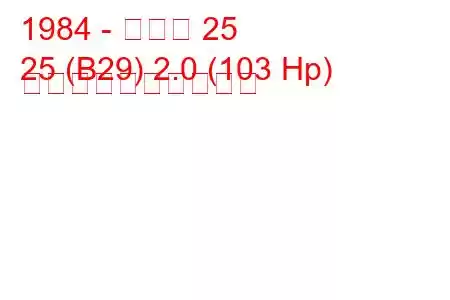 1984 - ルノー 25
25 (B29) 2.0 (103 Hp) 燃料消費量と技術仕様