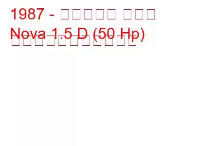 1987 - ボクソール ノヴァ
Nova 1.5 D (50 Hp) の燃料消費量と技術仕様