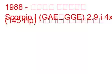 1988 - フォード スコーピオ
Scorpio I (GAE、GGE) 2.9 i 4x4 (145 Hp) の燃料消費量と技術仕様