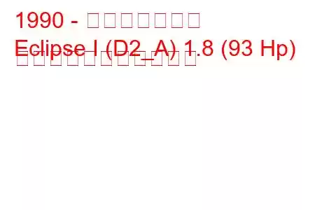 1990 - 三菱エクリプス
Eclipse I (D2_A) 1.8 (93 Hp) の燃料消費量と技術仕様