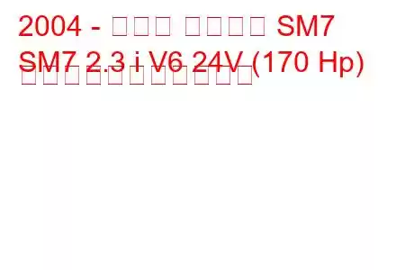 2004 - ルノー サムスン SM7
SM7 2.3 i V6 24V (170 Hp) の燃料消費量と技術仕様