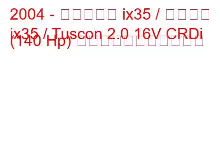 2004 - ヒュンダイ ix35 / ツーソン
ix35 / Tuscon 2.0 16V CRDi (140 Hp) の燃料消費量と技術仕様