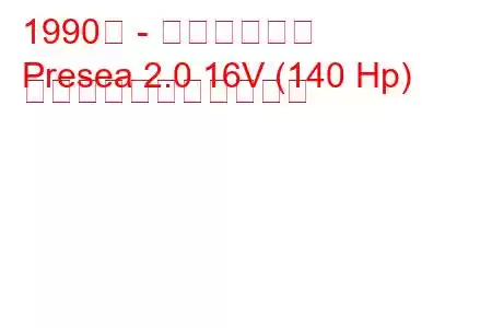 1990年 - 日産プレセア
Presea 2.0 16V (140 Hp) の燃料消費量と技術仕様