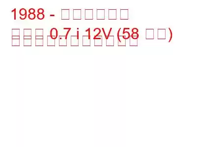 1988 - 今日のホンダ
現在の 0.7 i 12V (58 馬力) の燃料消費量と技術仕様