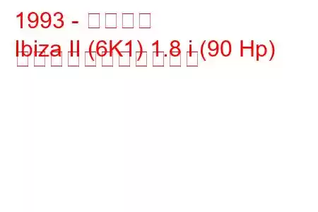 1993 - イビサ島
Ibiza II (6K1) 1.8 i (90 Hp) の燃料消費量と技術仕様