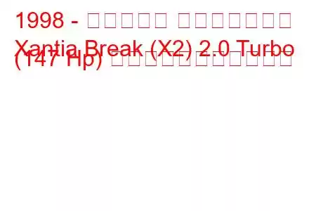 1998 - シトロエン エグザンティア
Xantia Break (X2) 2.0 Turbo (147 Hp) の燃料消費量と技術仕様