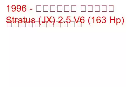 1996 - クライスラー ストラタス
Stratus (JX) 2.5 V6 (163 Hp) の燃料消費量と技術仕様