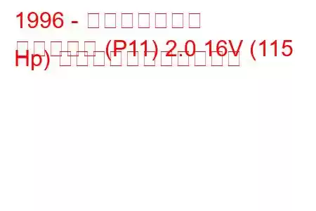 1996 - 日産プリメーラ
プリメーラ (P11) 2.0 16V (115 Hp) の燃料消費量と技術仕様