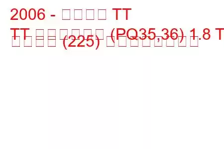 2006 - アウディ TT
TT ロードスター (PQ35,36) 1.8 T クワトロ (225) の燃費と技術仕様