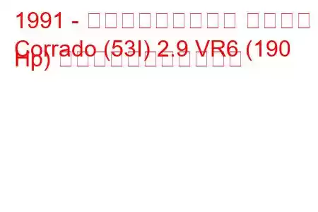 1991 - フォルクスワーゲン コラード
Corrado (53I) 2.9 VR6 (190 Hp) の燃料消費量と技術仕様