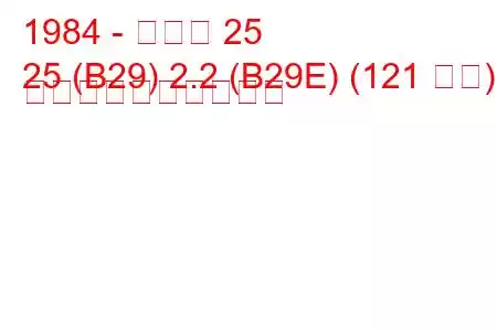 1984 - ルノー 25
25 (B29) 2.2 (B29E) (121 馬力) 燃料消費量と技術仕様