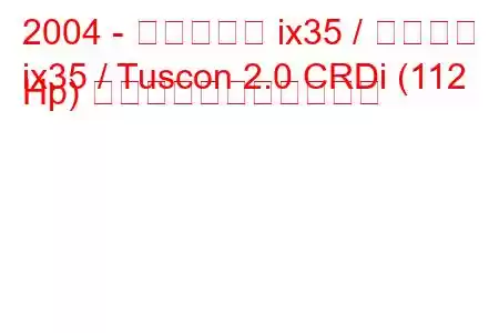 2004 - ヒュンダイ ix35 / ツーソン
ix35 / Tuscon 2.0 CRDi (112 Hp) の燃料消費量と技術仕様