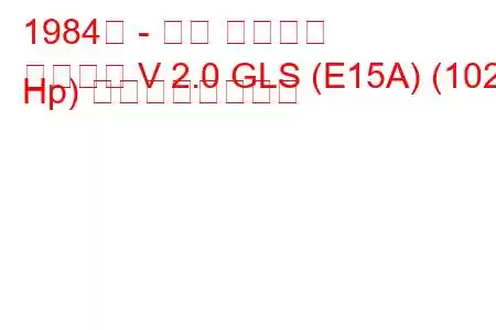 1984年 - 三菱 ギャラン
ギャラン V 2.0 GLS (E15A) (102 Hp) の燃費と技術仕様