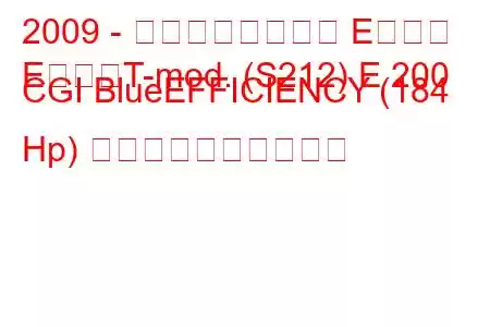 2009 - メルセデスベンツ Eクラス
EクラスT-mod. (S212) E 200 CGI BlueEFFICIENCY (184 Hp) 燃料消費量と技術仕様