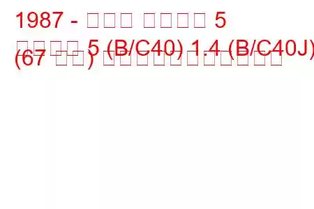1987 - ルノー スーパー 5
スーパー 5 (B/C40) 1.4 (B/C40J) (67 馬力) の燃料消費量と技術仕様
