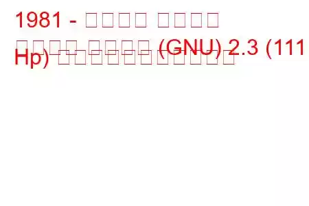 1981 - フォード グラナダ
グラナダ ターニエ (GNU) 2.3 (111 Hp) の燃料消費量と技術仕様