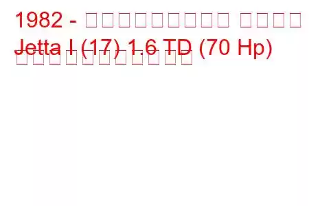 1982 - フォルクスワーゲン ジェッタ
Jetta I (17) 1.6 TD (70 Hp) の燃料消費量と技術仕様