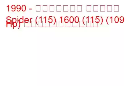 1990 - アルファロメオ スパイダー
Spider (115) 1600 (115) (109 Hp) の燃料消費量と技術仕様