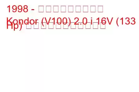 1998 - コンドールへの投資
Kondor (V100) 2.0 i 16V (133 Hp) の燃料消費量と技術仕様