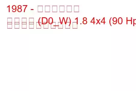 1987 - 三菱スペース
スペース (D0_W) 1.8 4x4 (90 Hp) 燃料消費量と技術仕様