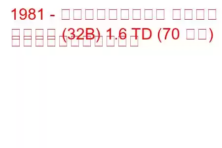 1981 - フォルクスワーゲン サンタナ
サンタナ (32B) 1.6 TD (70 馬力) の燃料消費量と技術仕様