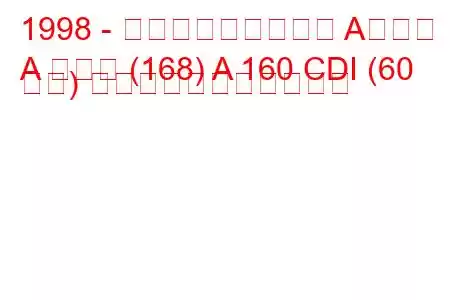 1998 - メルセデス・ベンツ Aクラス
A クラス (168) A 160 CDI (60 馬力) の燃料消費量と技術仕様