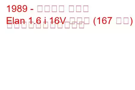 1989 - ロータス エラン
Elan 1.6 i 16V ターボ (167 馬力) の燃料消費量と技術仕様