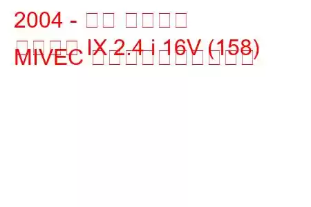 2004 - 三菱 ギャラン
ギャラン IX 2.4 i 16V (158) MIVEC 燃料消費量と技術仕様