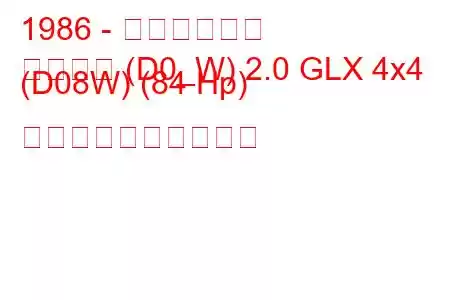 1986 - 三菱スペース
スペース (D0_W) 2.0 GLX 4x4 (D08W) (84 Hp) 燃料消費量と技術仕様