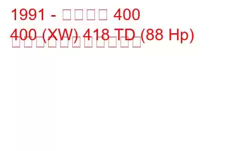 1991 - ローバー 400
400 (XW) 418 TD (88 Hp) の燃料消費量と技術仕様