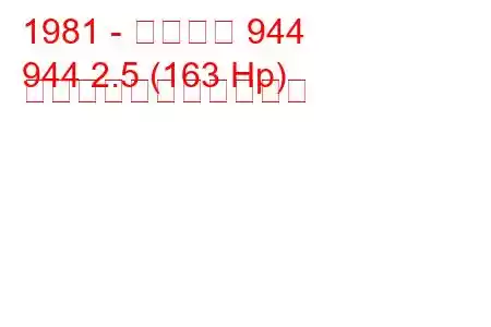 1981 - ポルシェ 944
944 2.5 (163 Hp) の燃料消費量と技術仕様